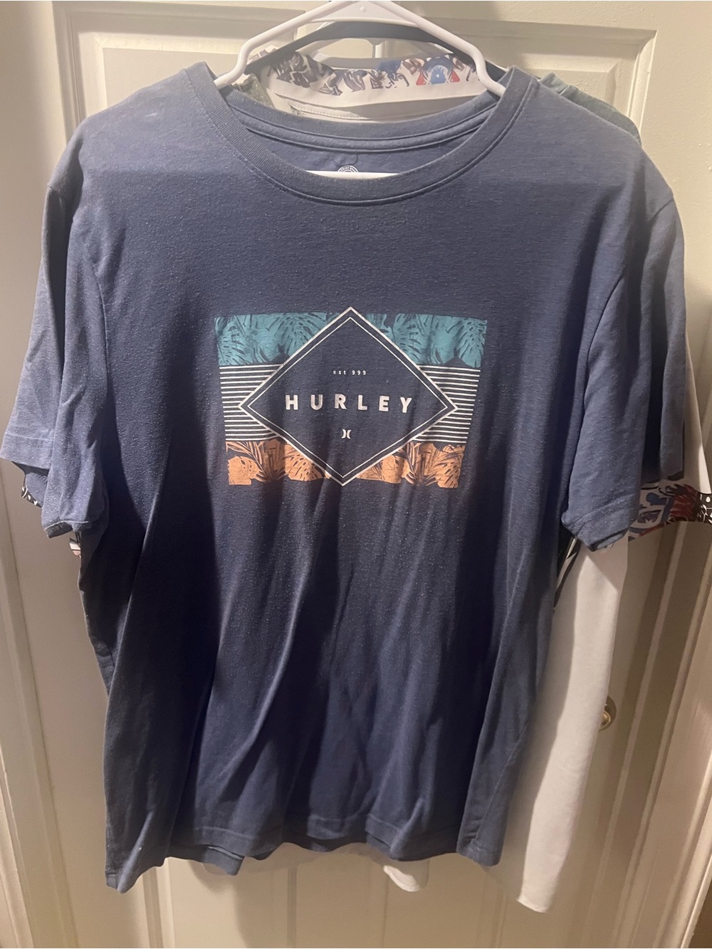 Hurley Navy Graphic Short-Sleeve Logo Tee